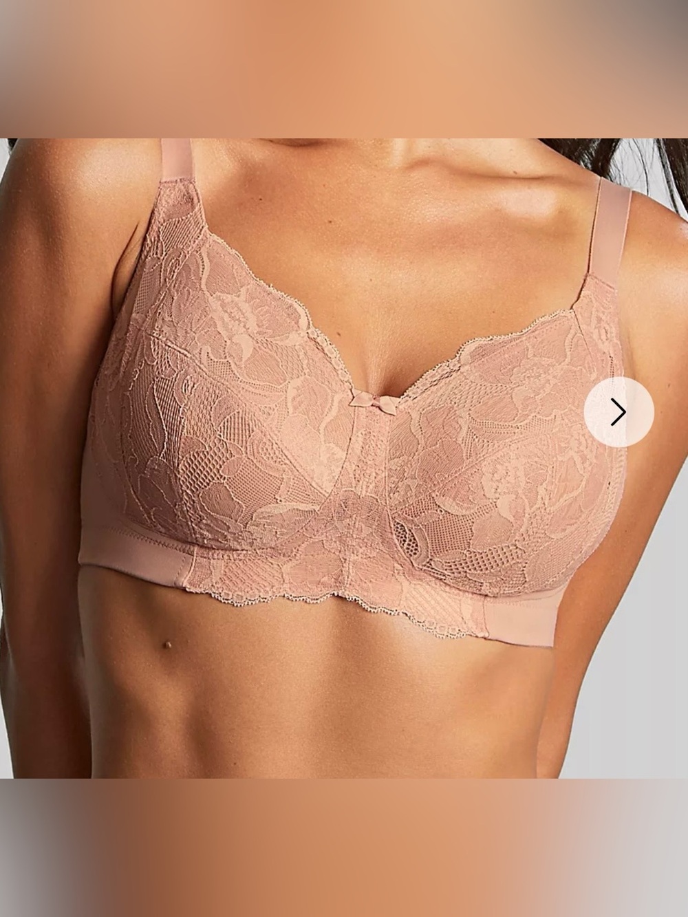 NWT Panache 32G Lace Bra wireless Nude Blush